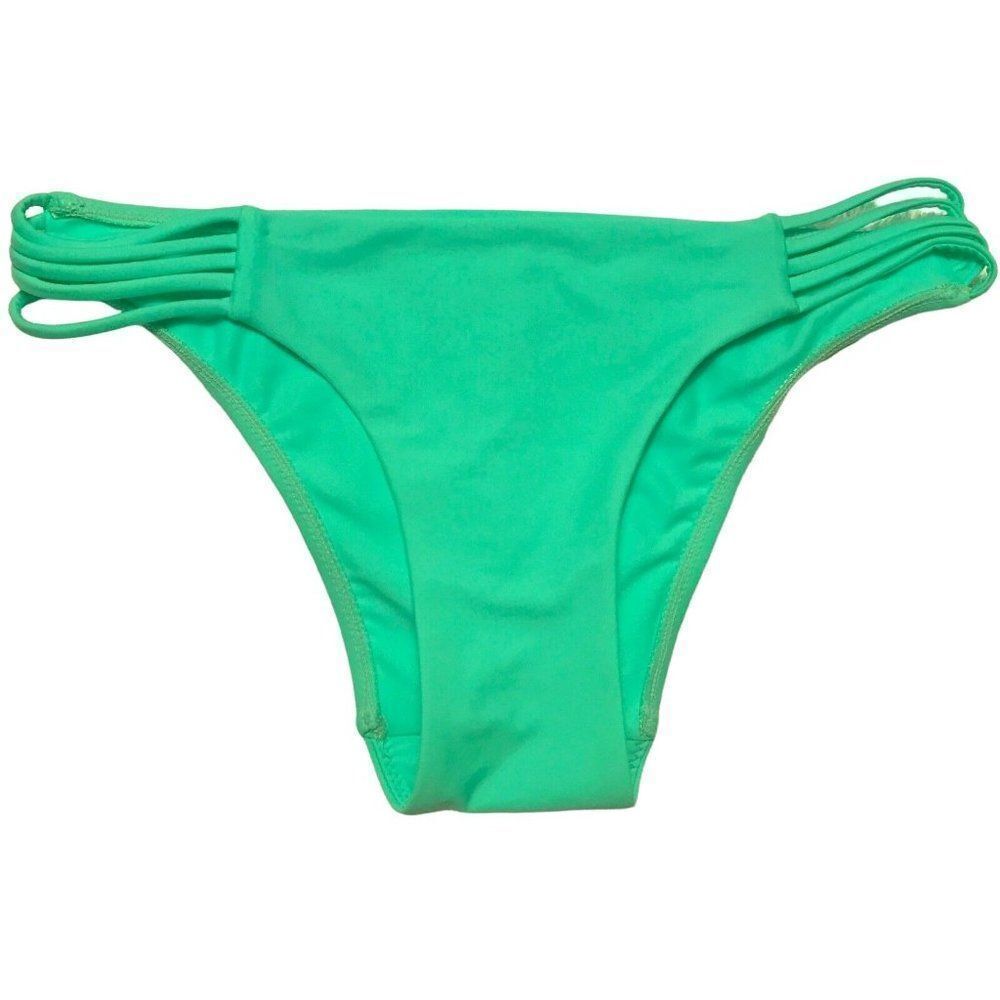 Mandalay Aqua Strappy Sides Cheeky Bikini Bottom  Sz Medium NEW